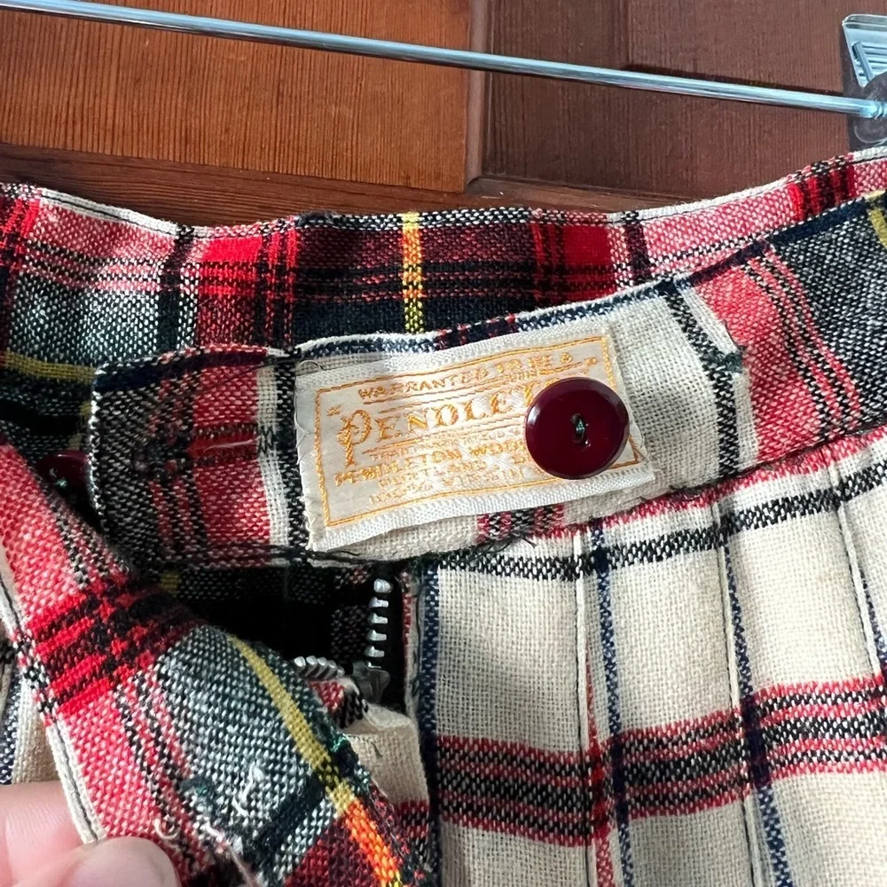 Vintage Pendleton Plaid Wool Pleated Skirt Girls 12 XXS Tartan Made in USA
